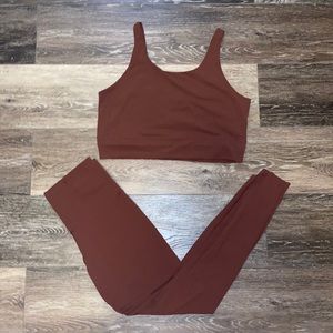 NIKE | Yoga Luxe Brown Matching Set Cropped Tank and 7/8 Leggings